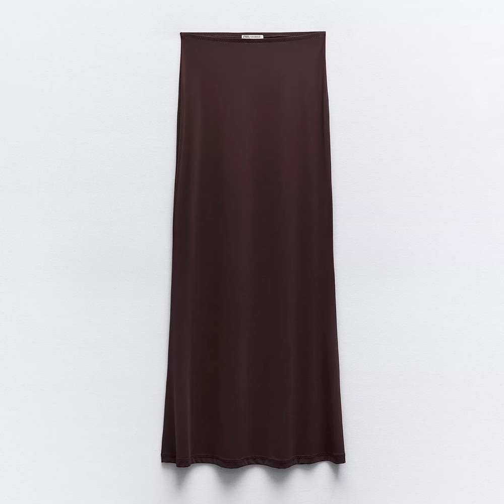 Zara Chocolate Brown Maxi Skirt - Streamlined A-Line